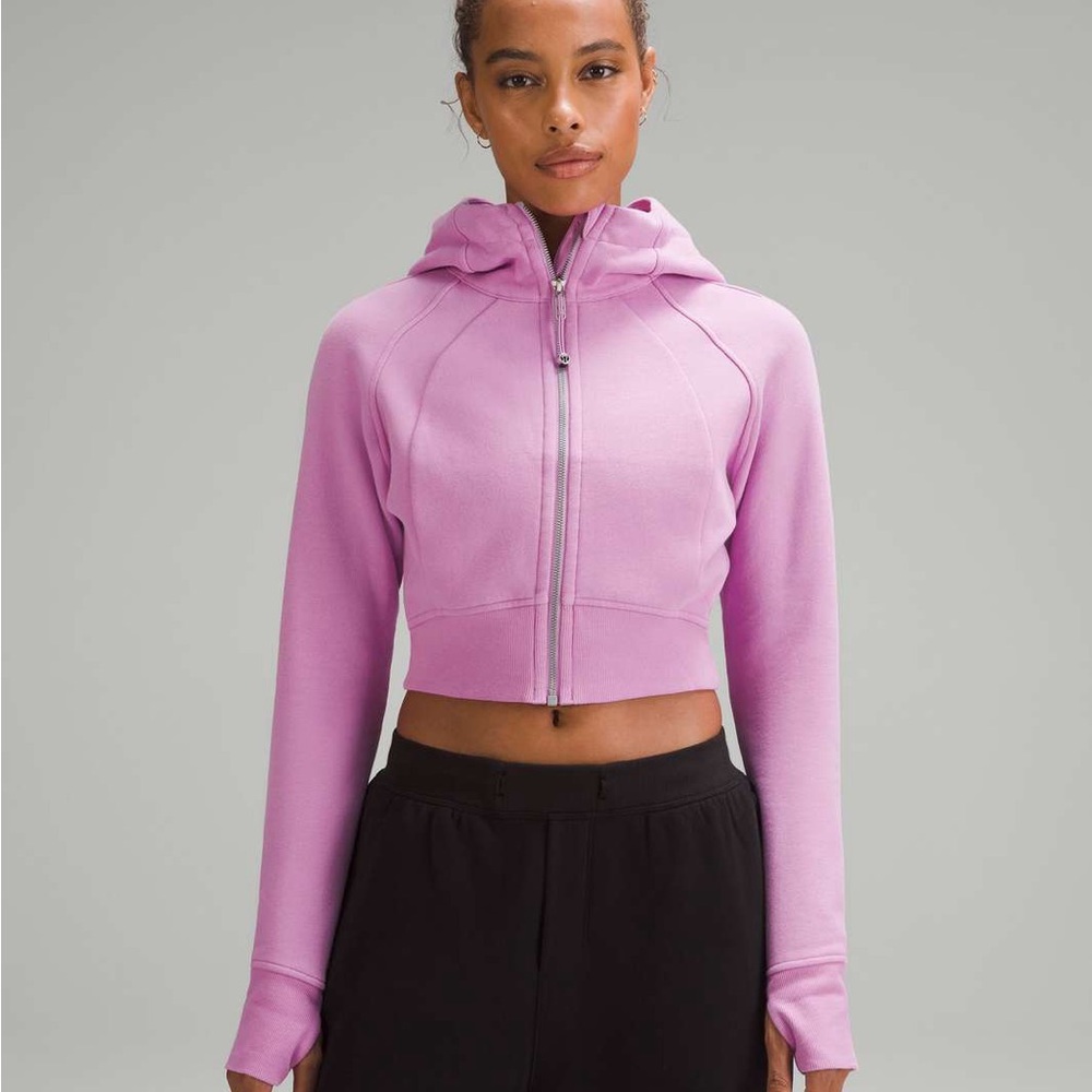 Lululemon Cropped Scuba Hoodie in Dahlia Mauve